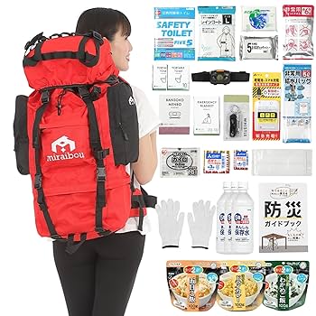 Amazon.co.jp: 【家族分まとめて入る大容量】 防災リュック 65L